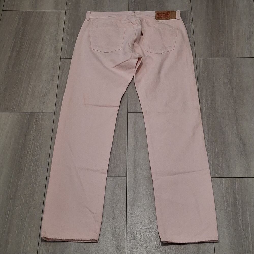 Levi's 501 '93 Straight Jeans Mens 33x34 Pink Button Fly Denim Straight Leg